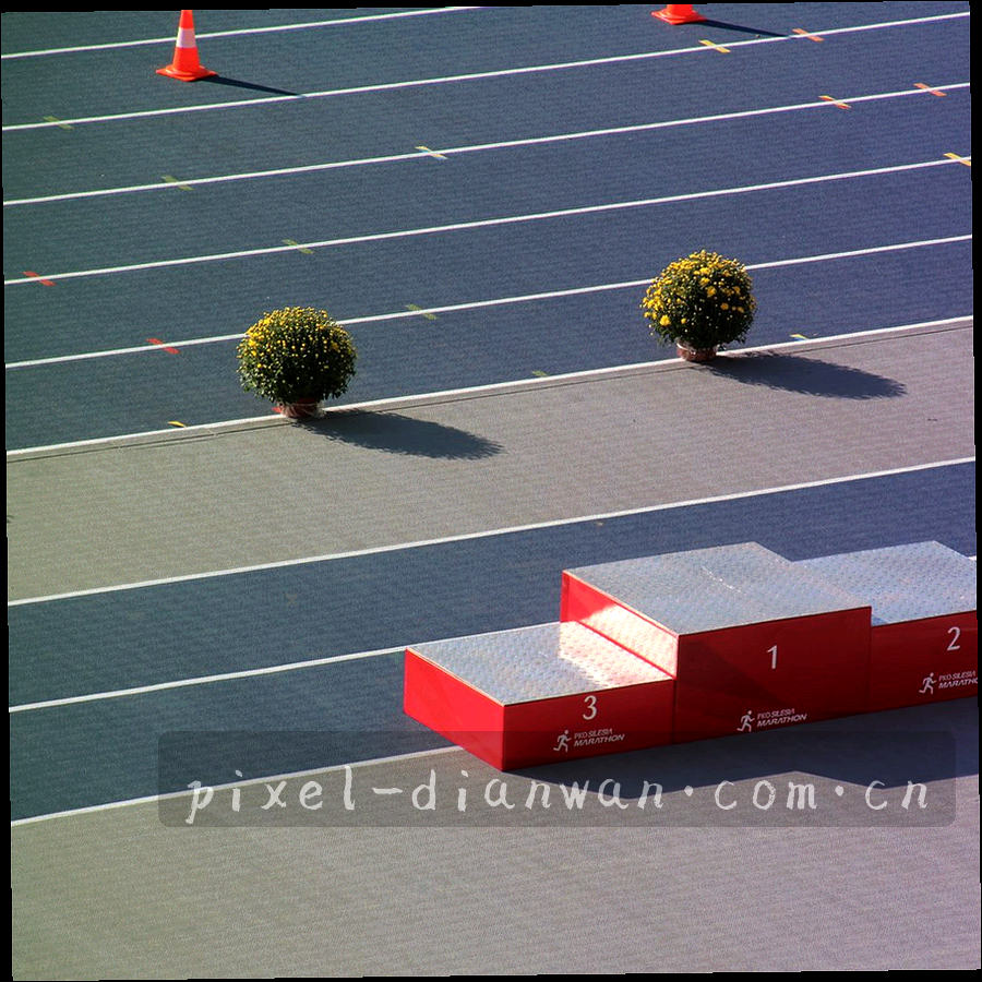 两块区域以虚线和注脚连接的抽象地图式信息图，紫青配色